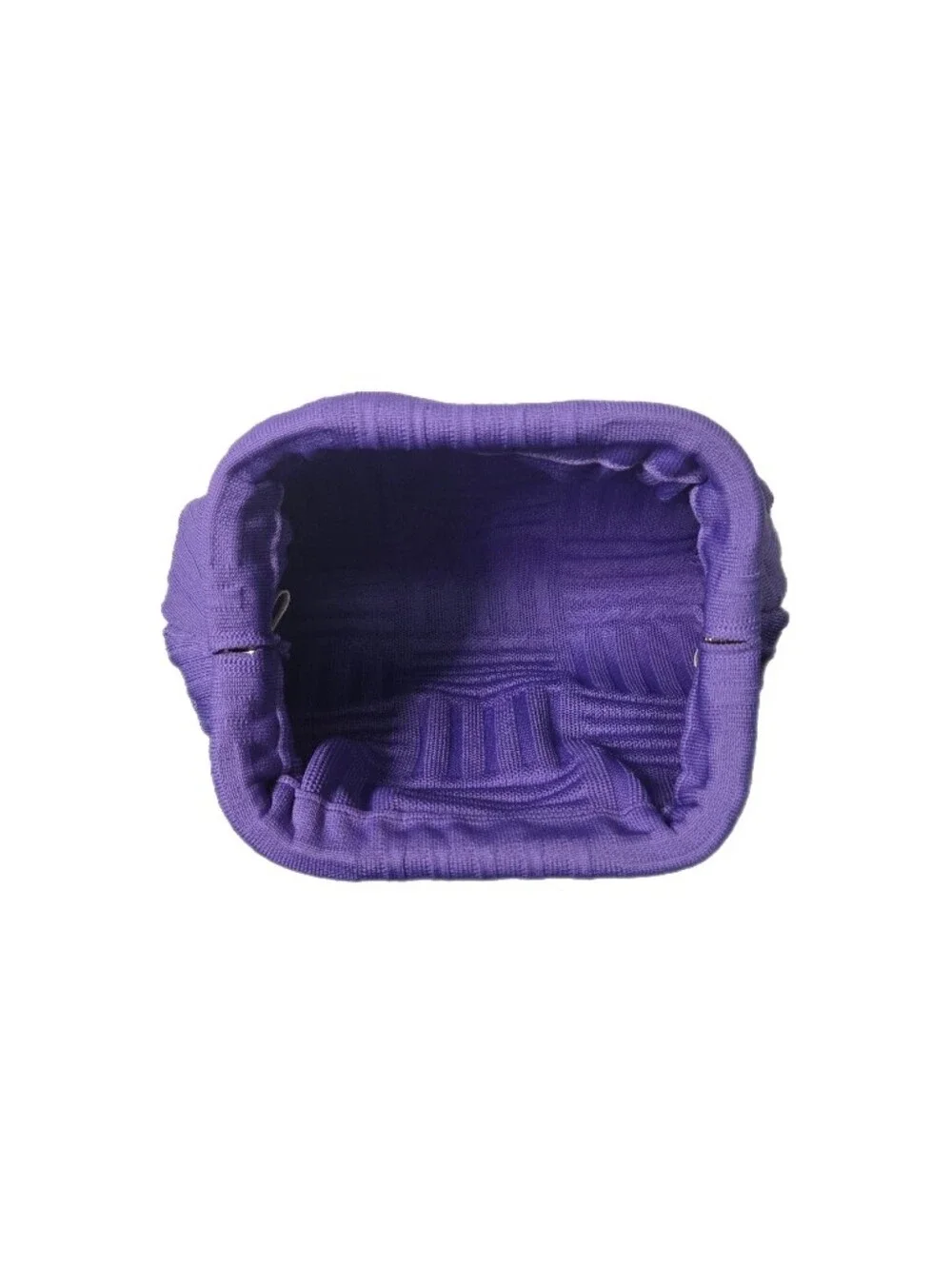 Purple Knit Clutch Bag Chunky Block Pattern